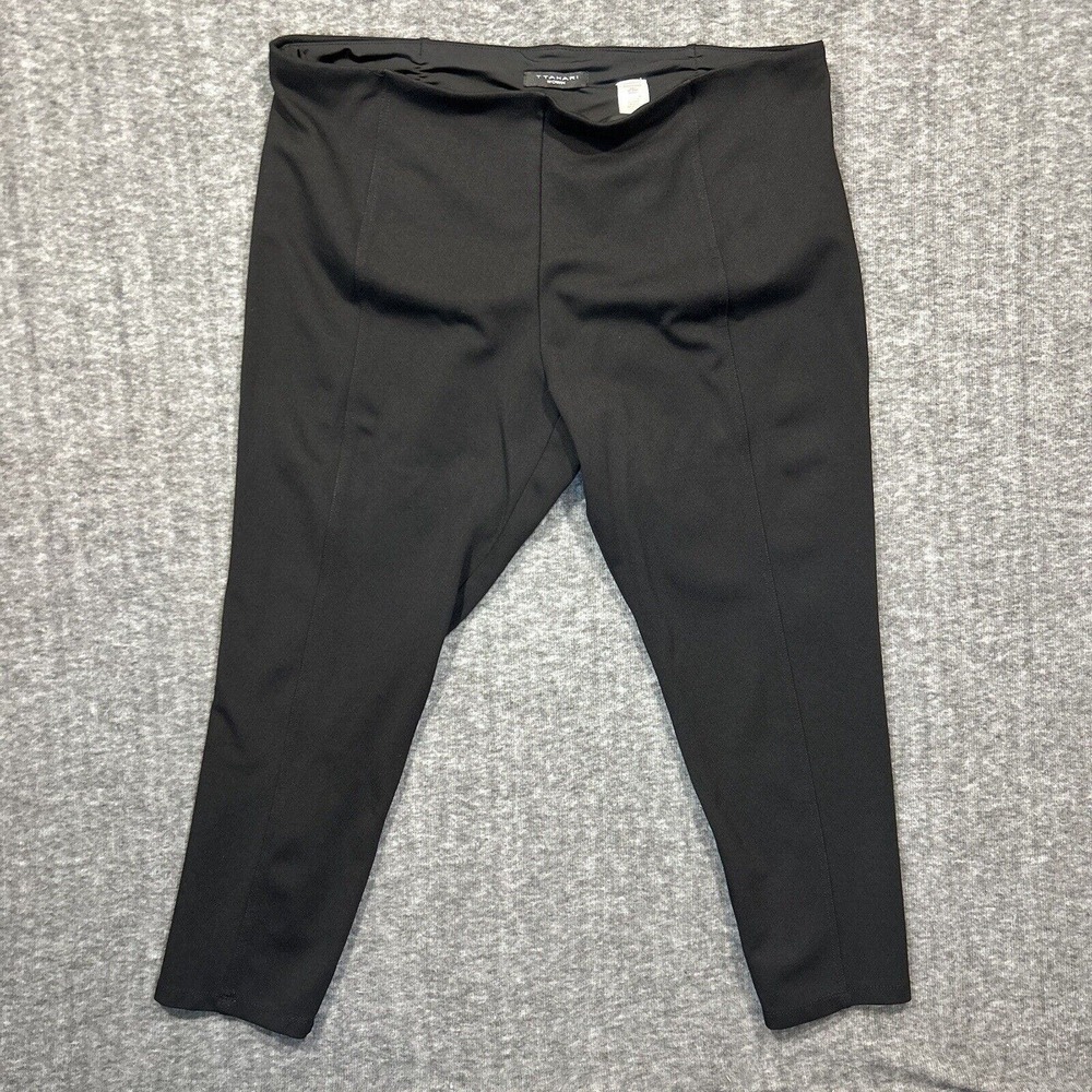 T TAHARI Womens Black Tummy Control Pull On Legging Pants Sz 2XL Capsule Staple